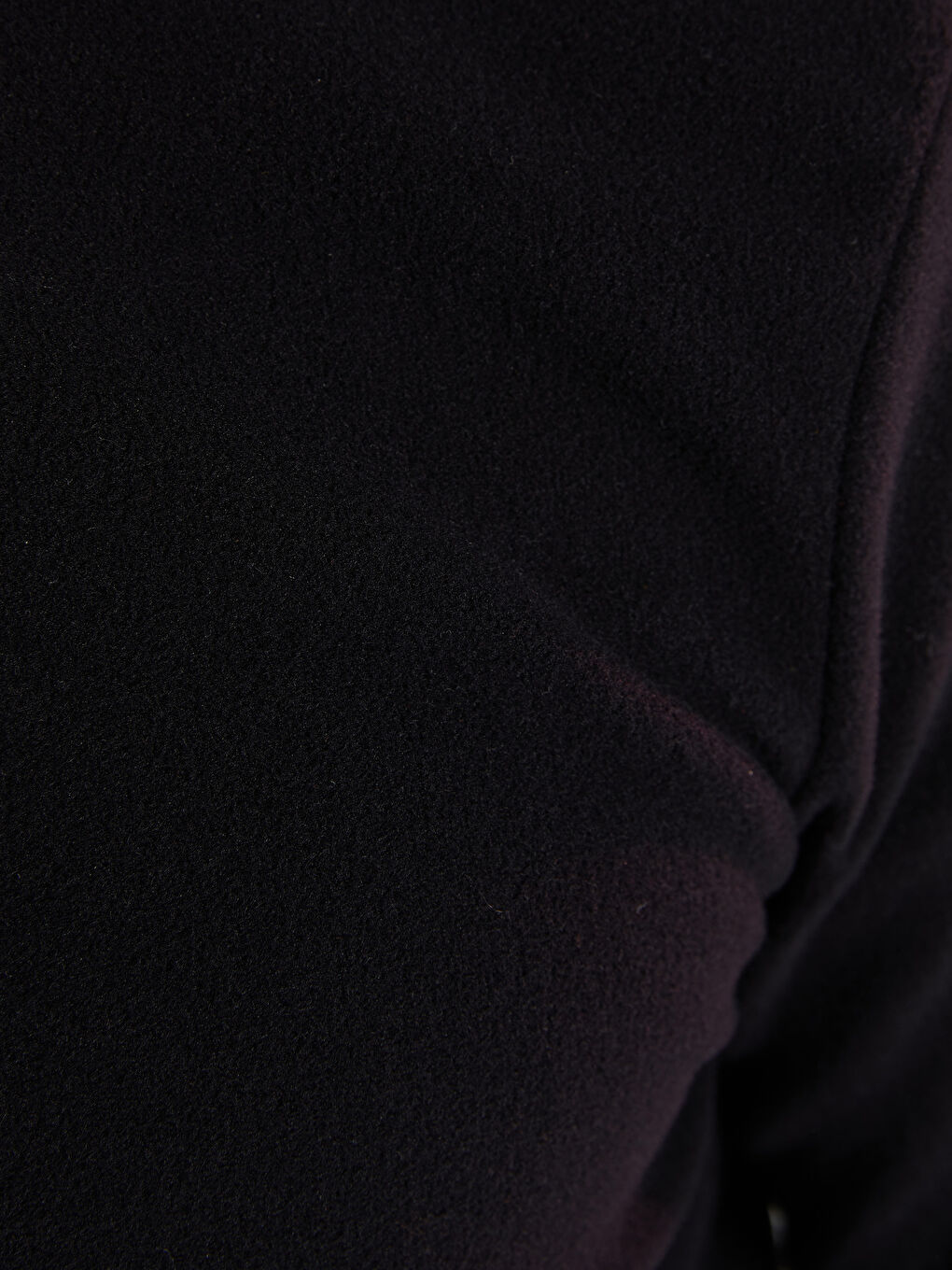 Siyah Bisiklet Yaka Uzun Kollu Polar Erkek Spor Tişört-4