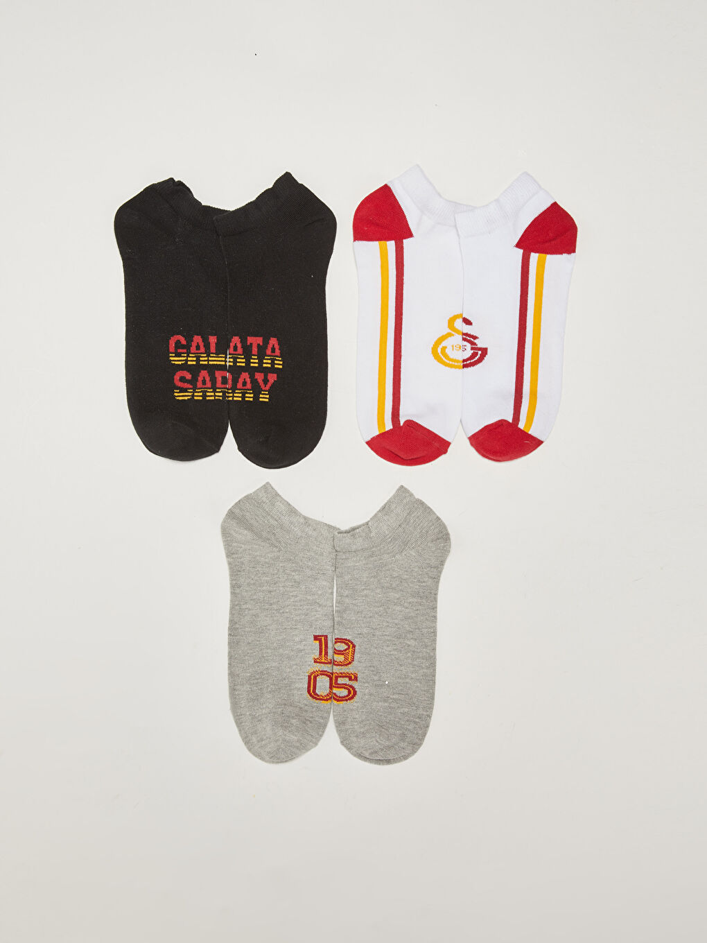 ерлерге арналған галатасарай принтті жанкүйерлік патик шұлықтары 3 данадан тұратын-1