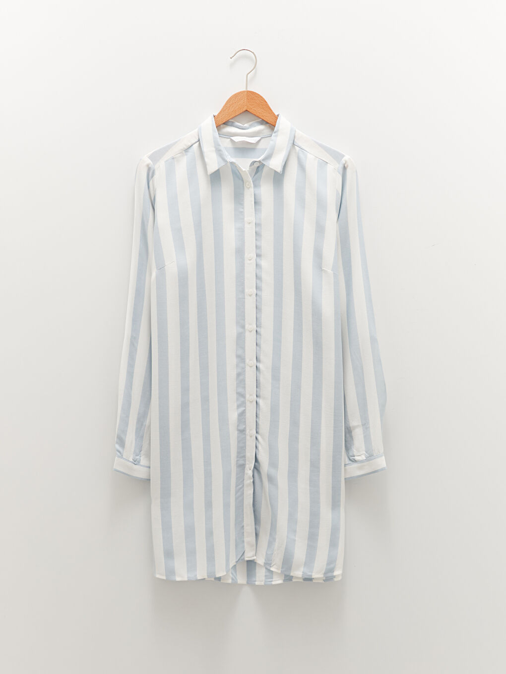 Раирана риза-туника с дълъг ръкав от вискоза за жени-5