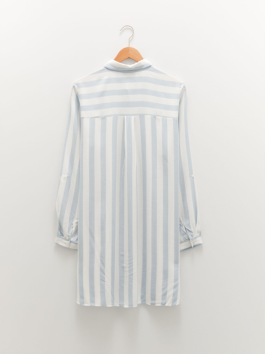 Раирана риза-туника с дълъг ръкав от вискоза за жени-6