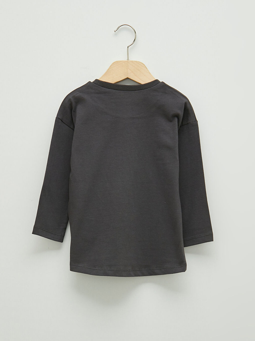 Antrasit Bisiklet Yaka Uzun Kol Erkek Bebek Tişört 3'lü-2