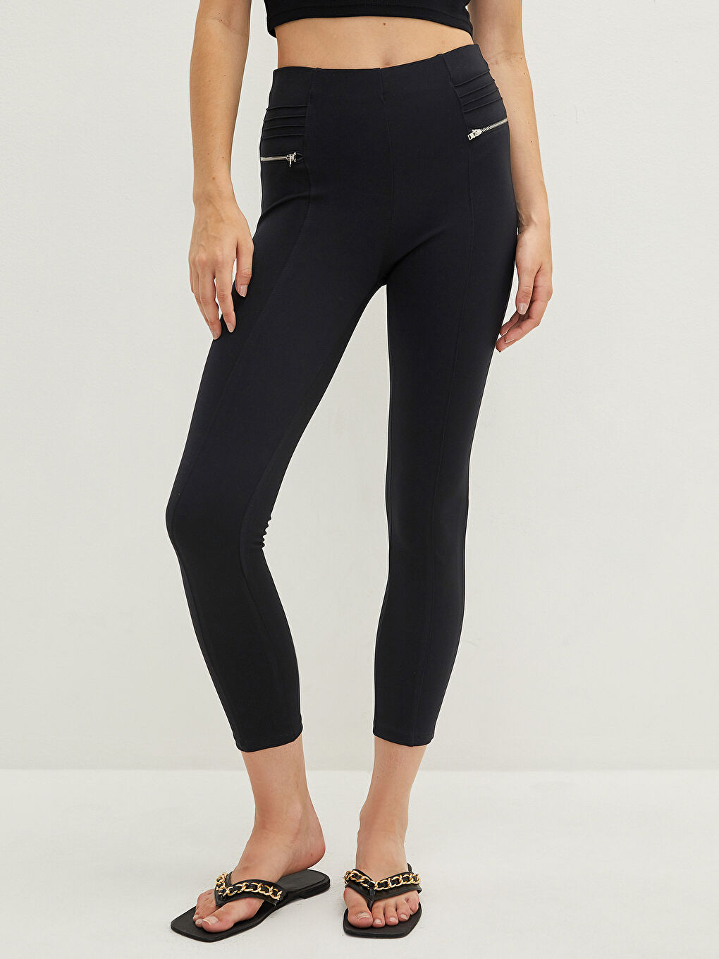 LCW Vision Slim Fit Zippered Pocket Detailed Women's Leggings -W1AP13Z8-CVL