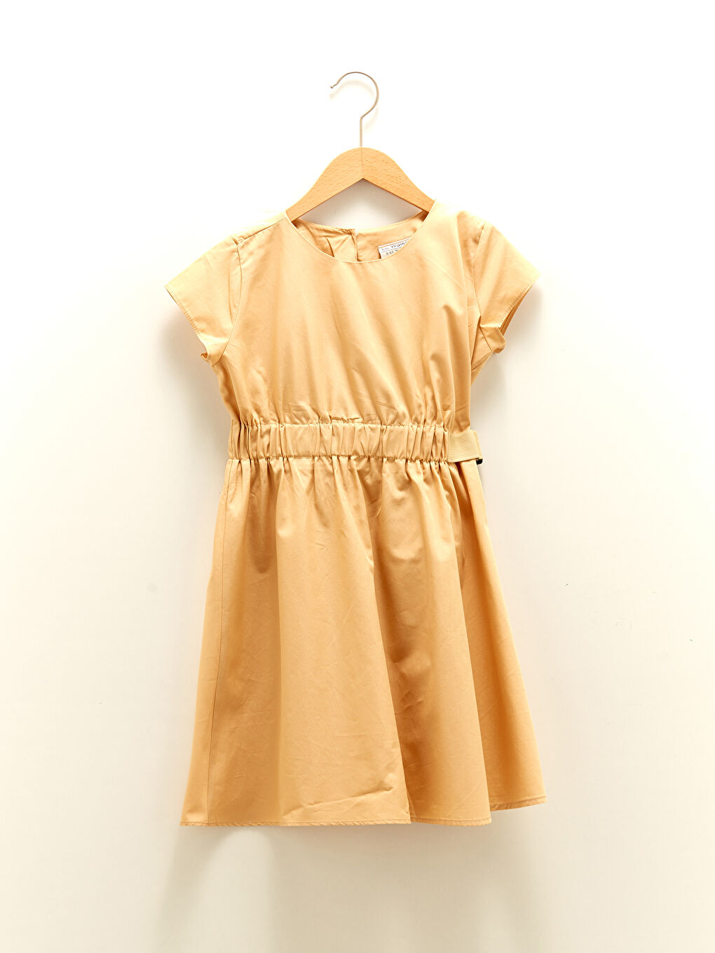 Crew Neck Basic Short Sleeve Cotton Girl Dress