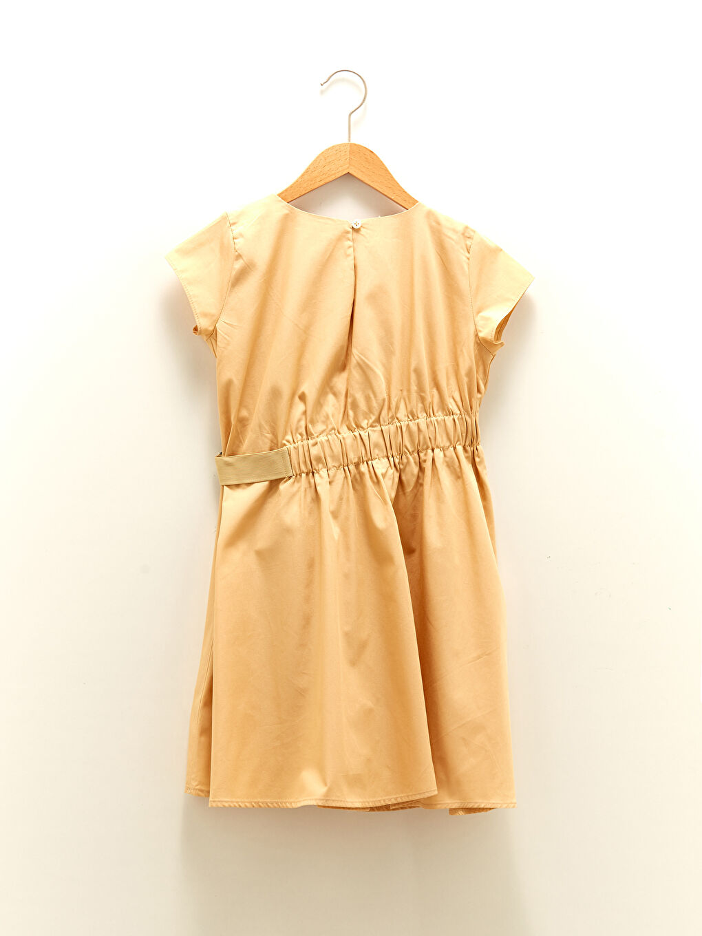 Crew Neck Basic Short Sleeve Cotton Girl Dress-1
