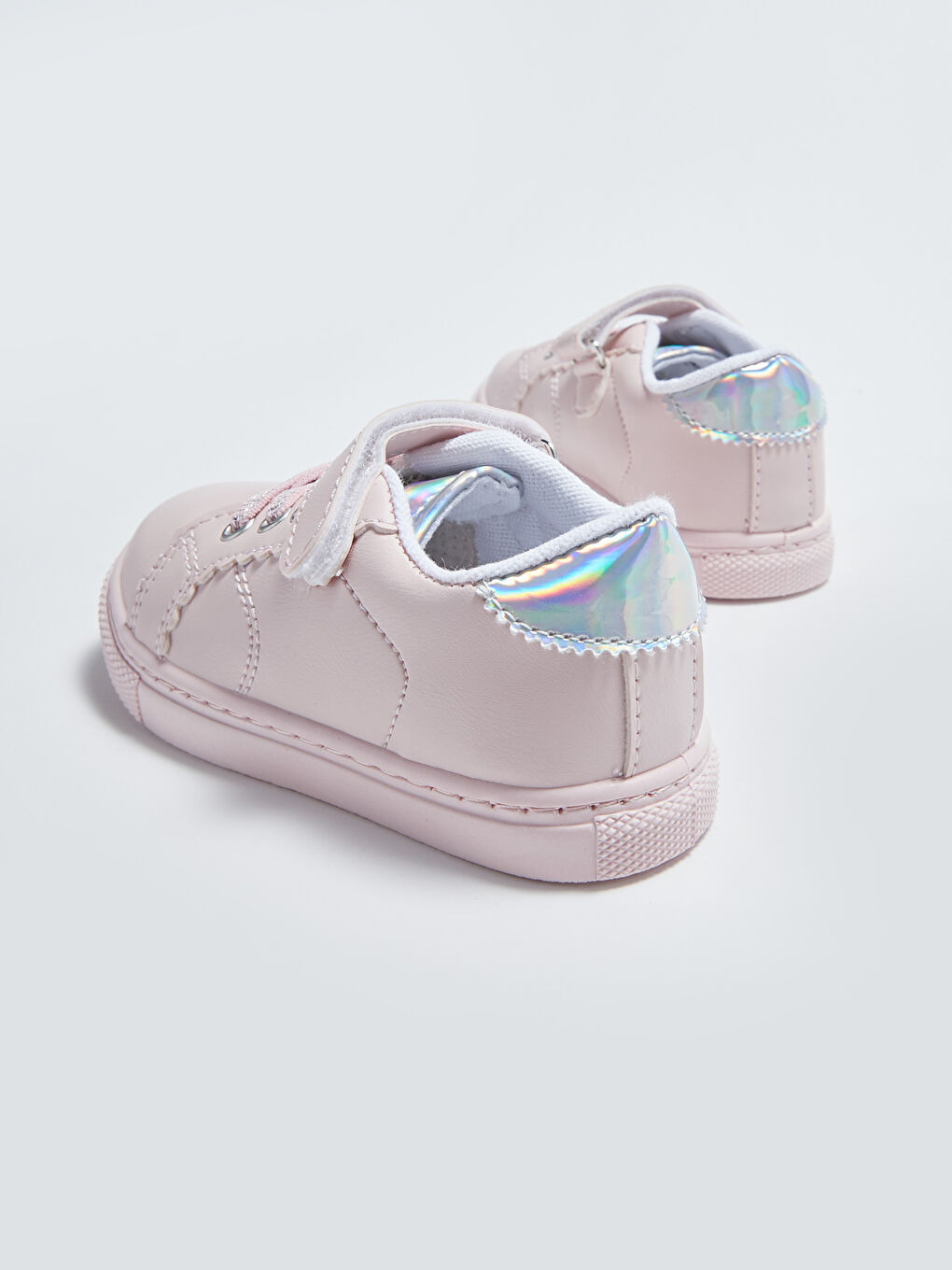 Pembe Deri Görünümlü Cırt Cırtlı Kız Bebek Spor Ayakkabı-4