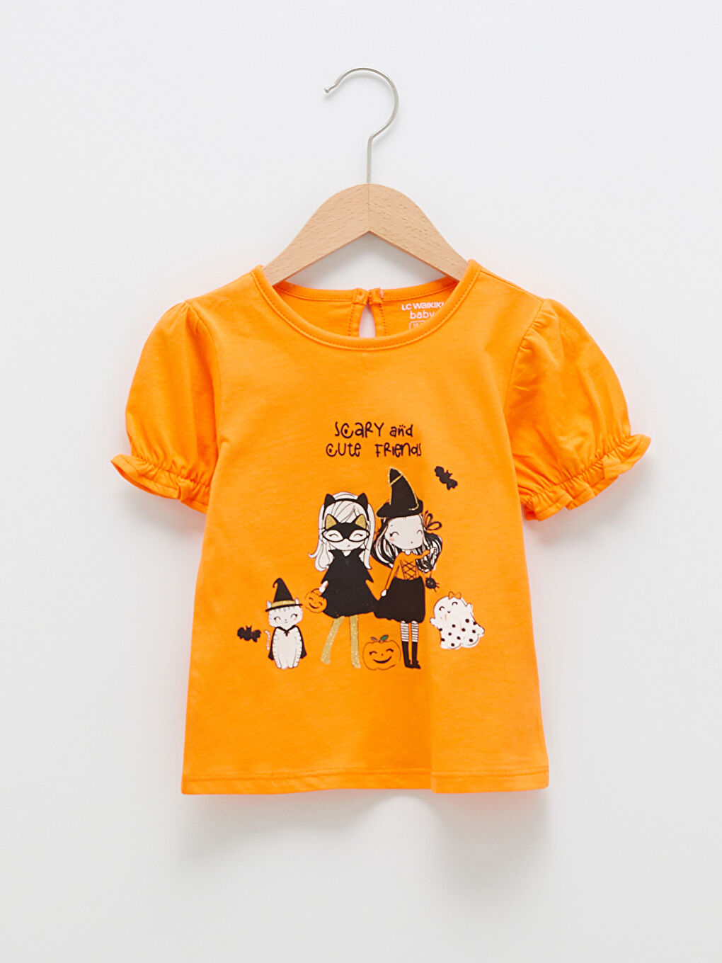 LCW baby Crew Neck Short Sleeve Printed Baby Girl T-Shirt -W1AP86Z1-GMN