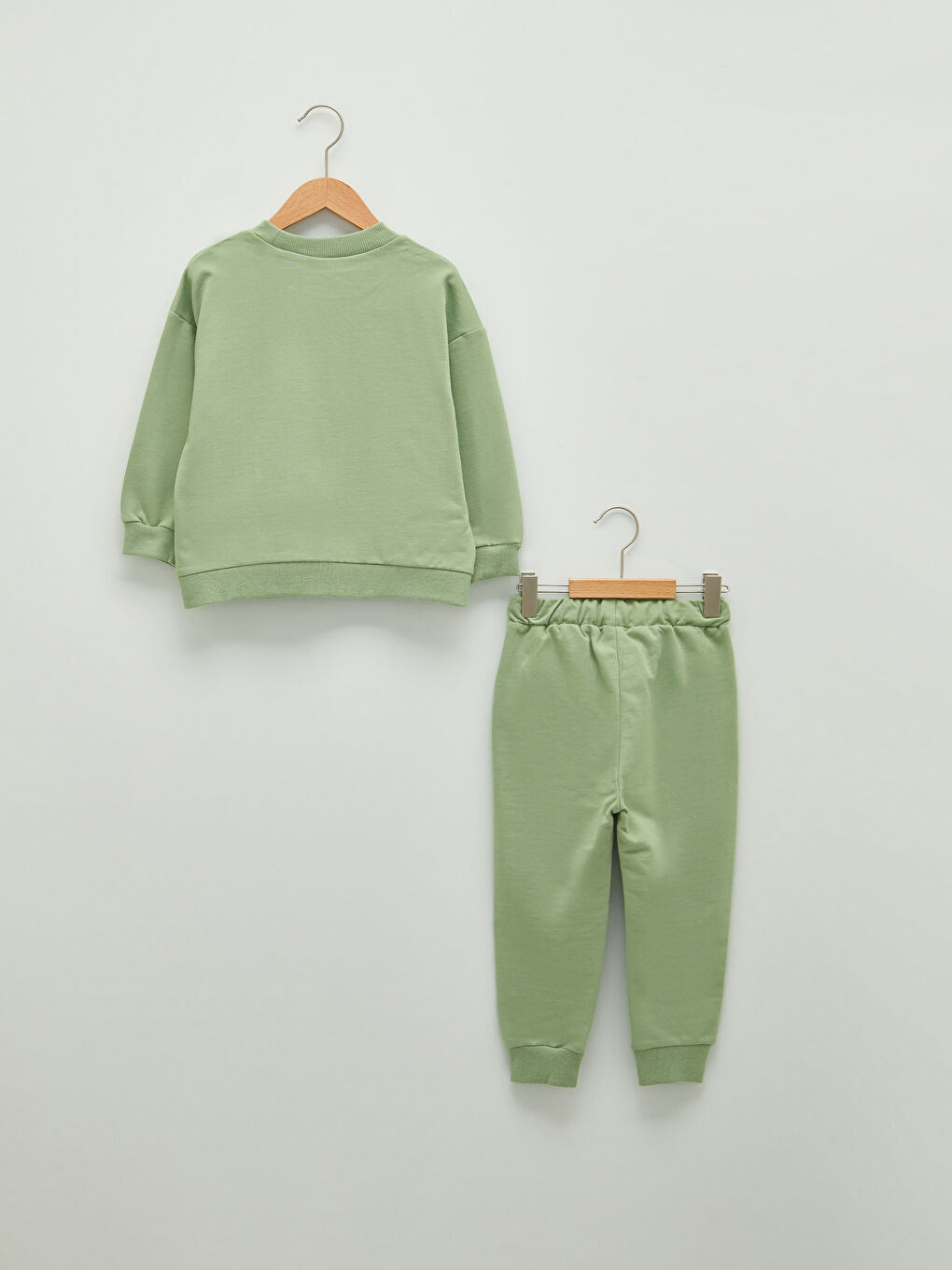 Crew Neck Long Sleeve Printed Baby Boy Sweatshirt and Jogger Tracksuit Bottom 2-Pack Set-1