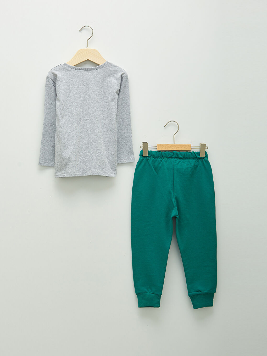 Crew Neck Long Sleeve Printed Baby Boy T-shirt and Jogger Pants 2-Piece Set-1