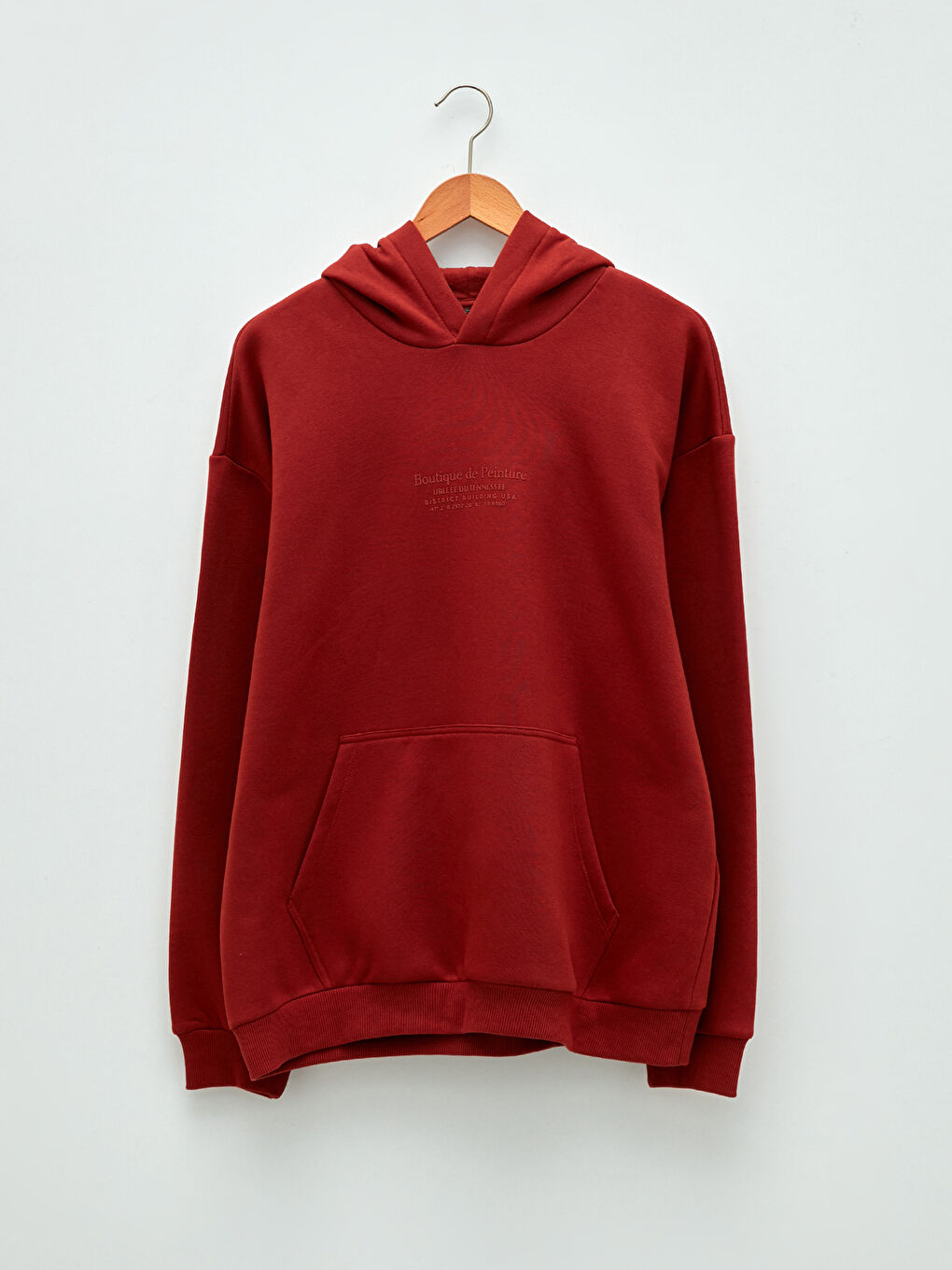 Turuncu Uzun Kollu Baskılı Erkek Hoodie-5