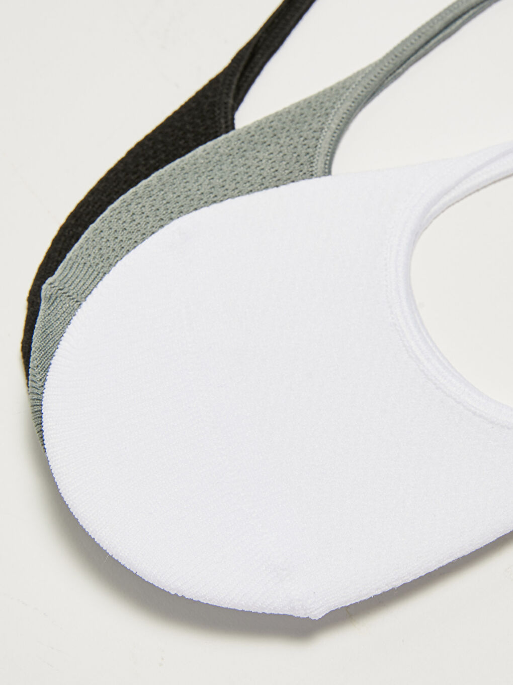 Beyaz Kadın Düz Babet Çorap 3'lü-2