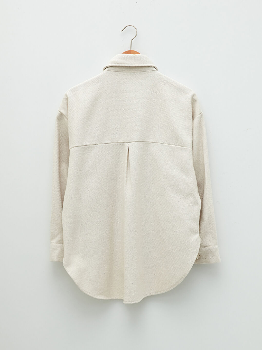 Schlichte Langarm Damen Hemdjacke-6