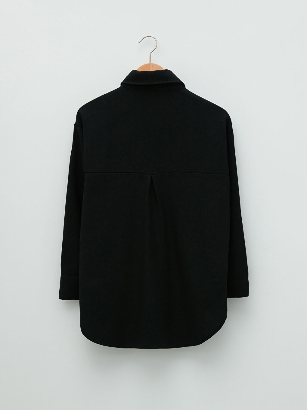 Plain Long Sleeve Women's Shirt Jacket-6