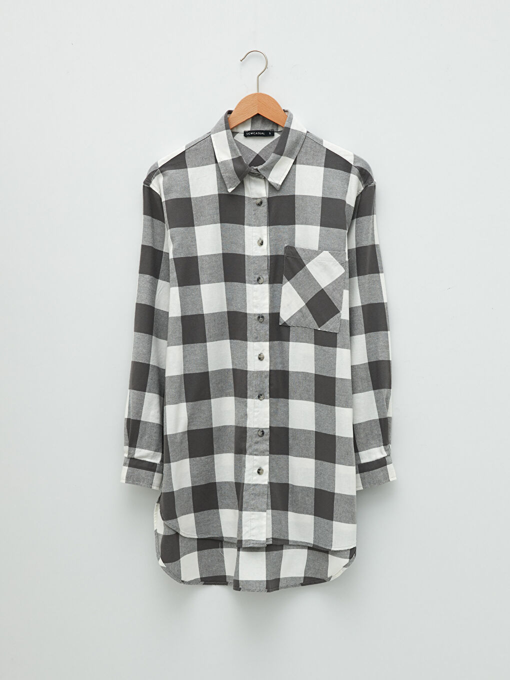 Plaid Long Sleeve Women's Shirt Tunic-5