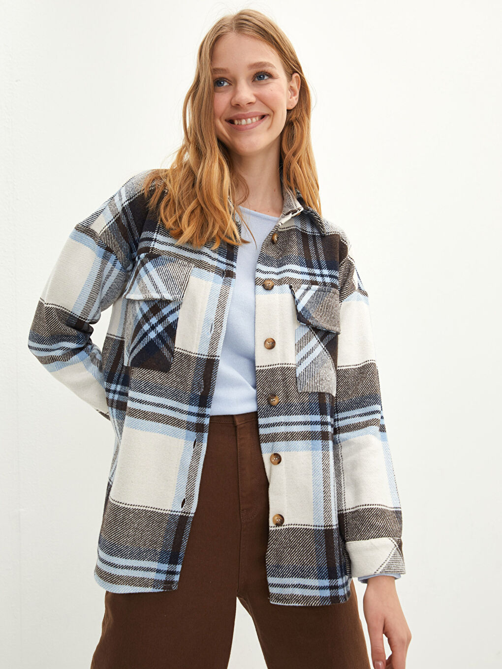 әйелдерге арналған алдыңғы түймелі торлы ұзын жеңді саржа матадан жасалған жейде-күртеше