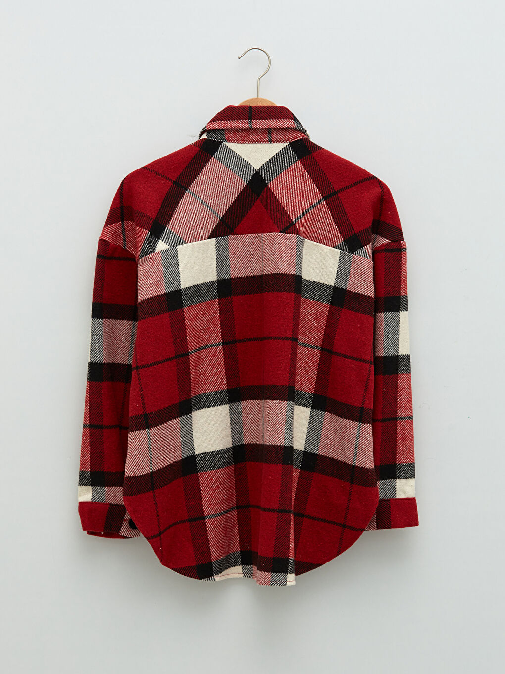 LCW Vision Front Button Closure Plaid Long Sleeve Gabardine Fabric Women's Lumberjack Shirt Jacket -W1AS13Z8-LPA
