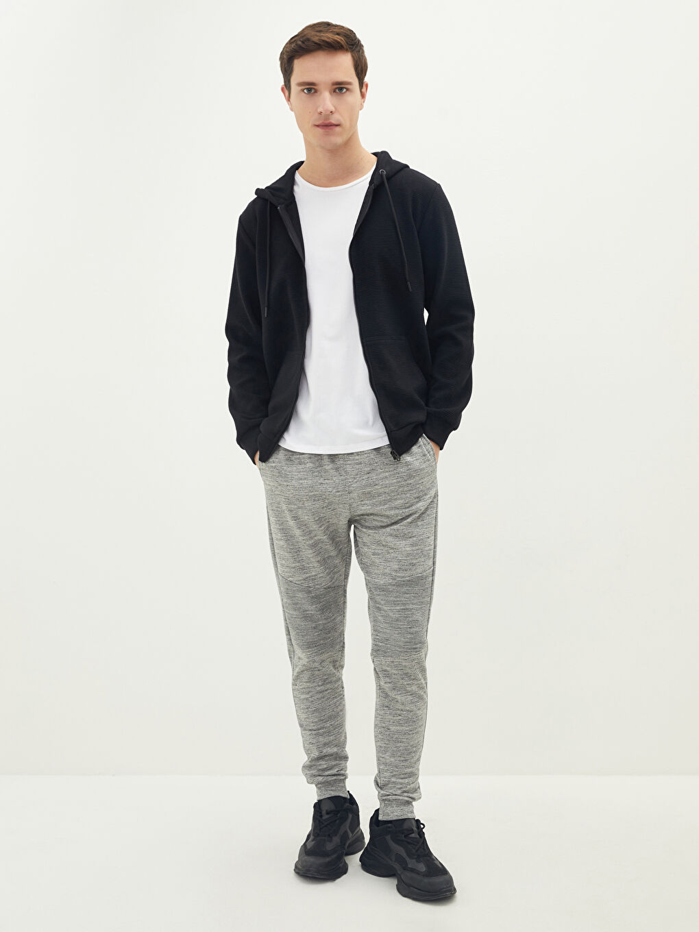 XSIDE Kapüşonlu Uzun Kollu Erkek Fermuarlı Sweatshirt -W1AS55Z8-CVL