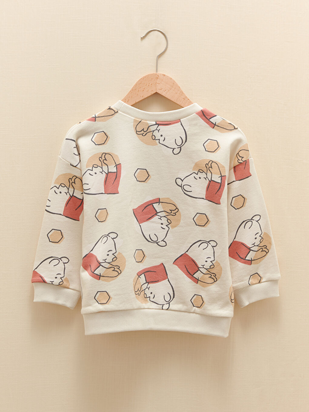 Crew Neck Long Sleeve Winnie the Pooh Printed Cotton Baby Boy Sweatshirt-1