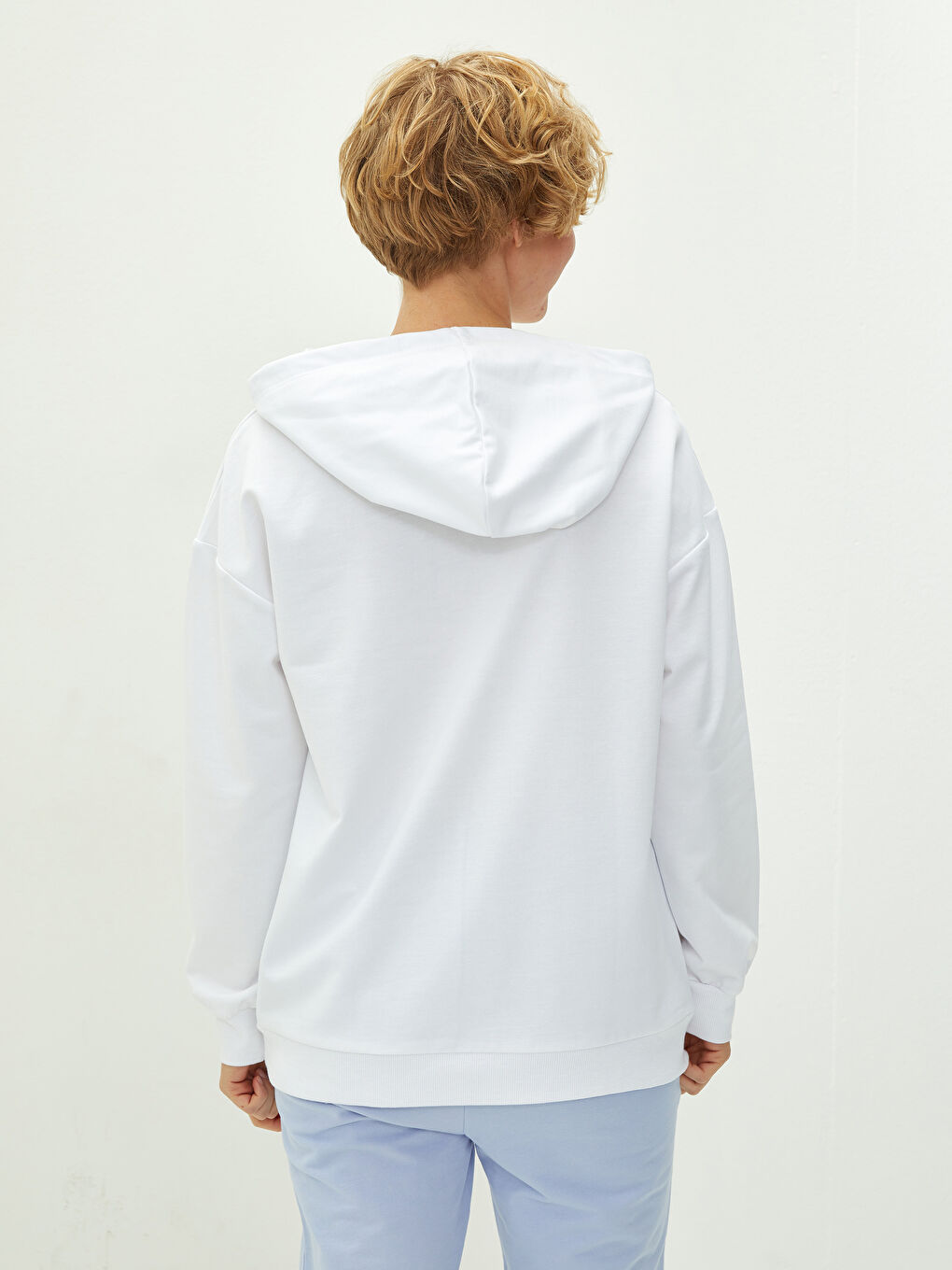 Свитшот с капюшоном, с принтом, с длинным рукавом для женщин-4