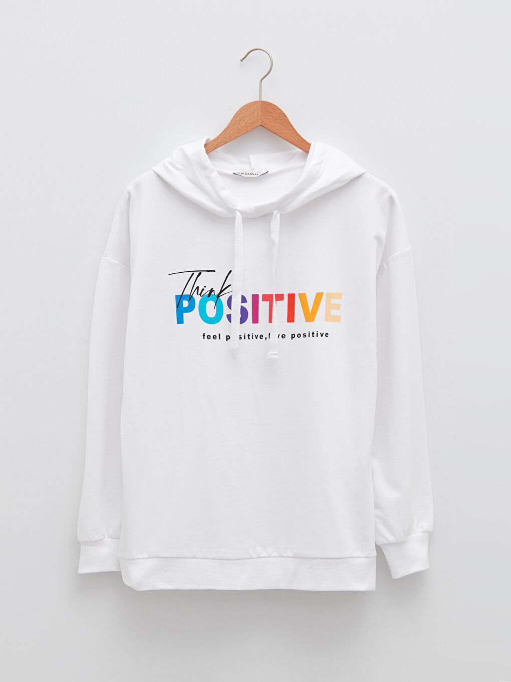 Свитшот с капюшоном, с принтом, с длинным рукавом для женщин-5