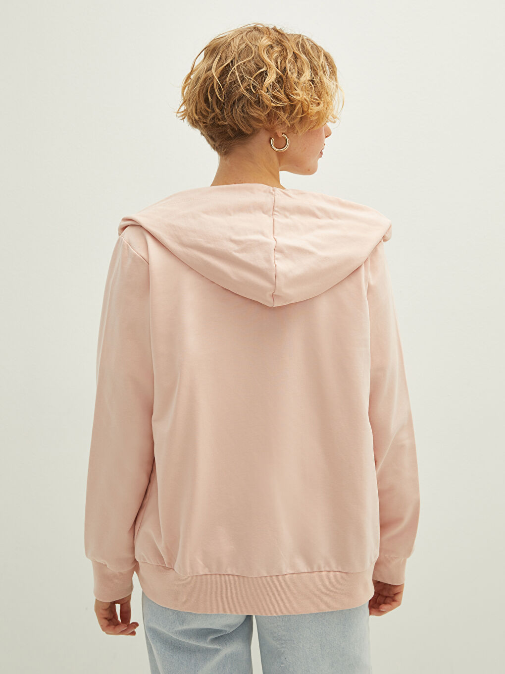 Kapuzensweatshirt Schlicht Langarm Damen Sport-Strickjacke-4