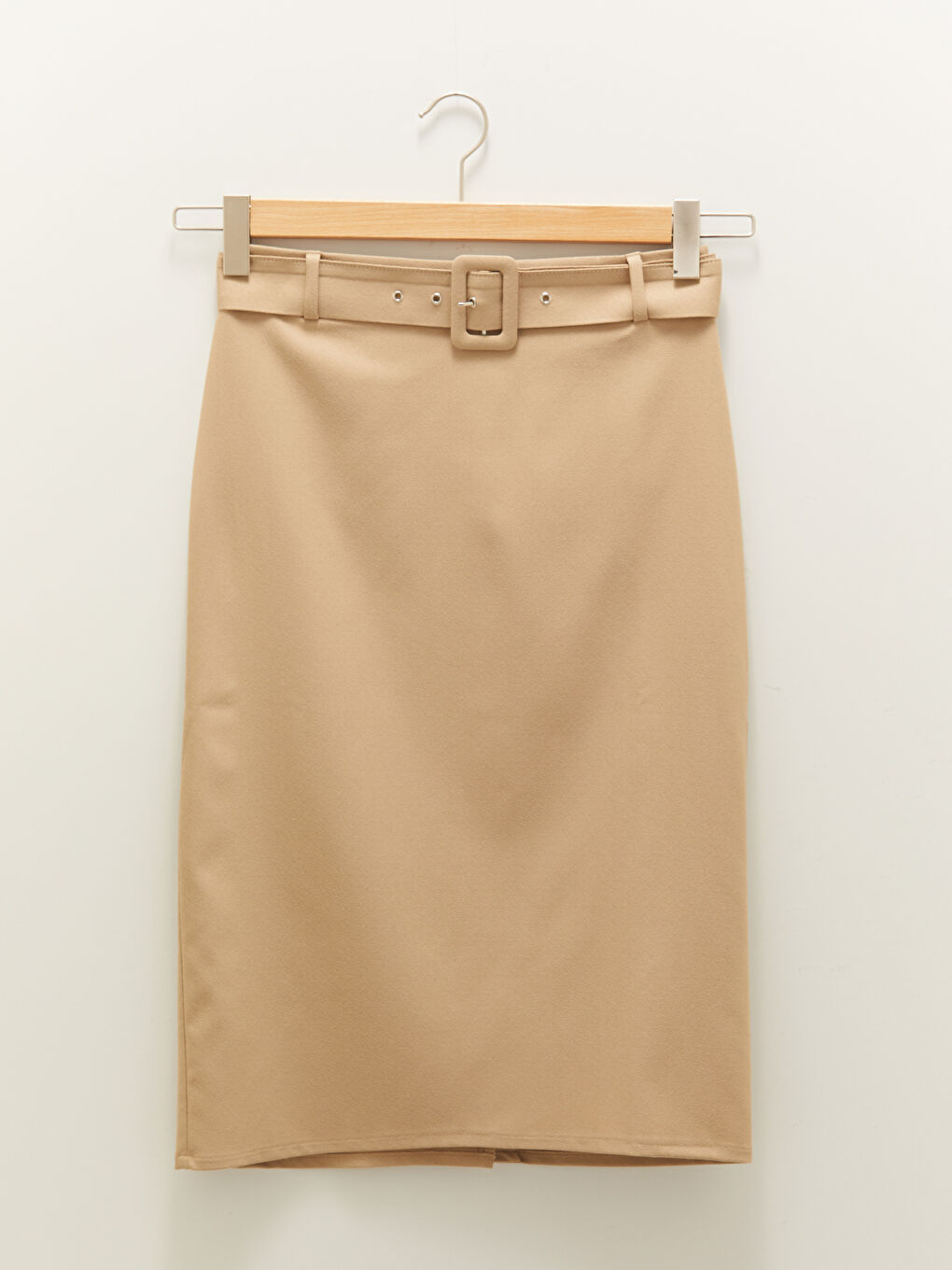 LCWAIKIKI Classic High Waist Belt Detailed Women Pencil Skirt -W1AT25Z8-GL4