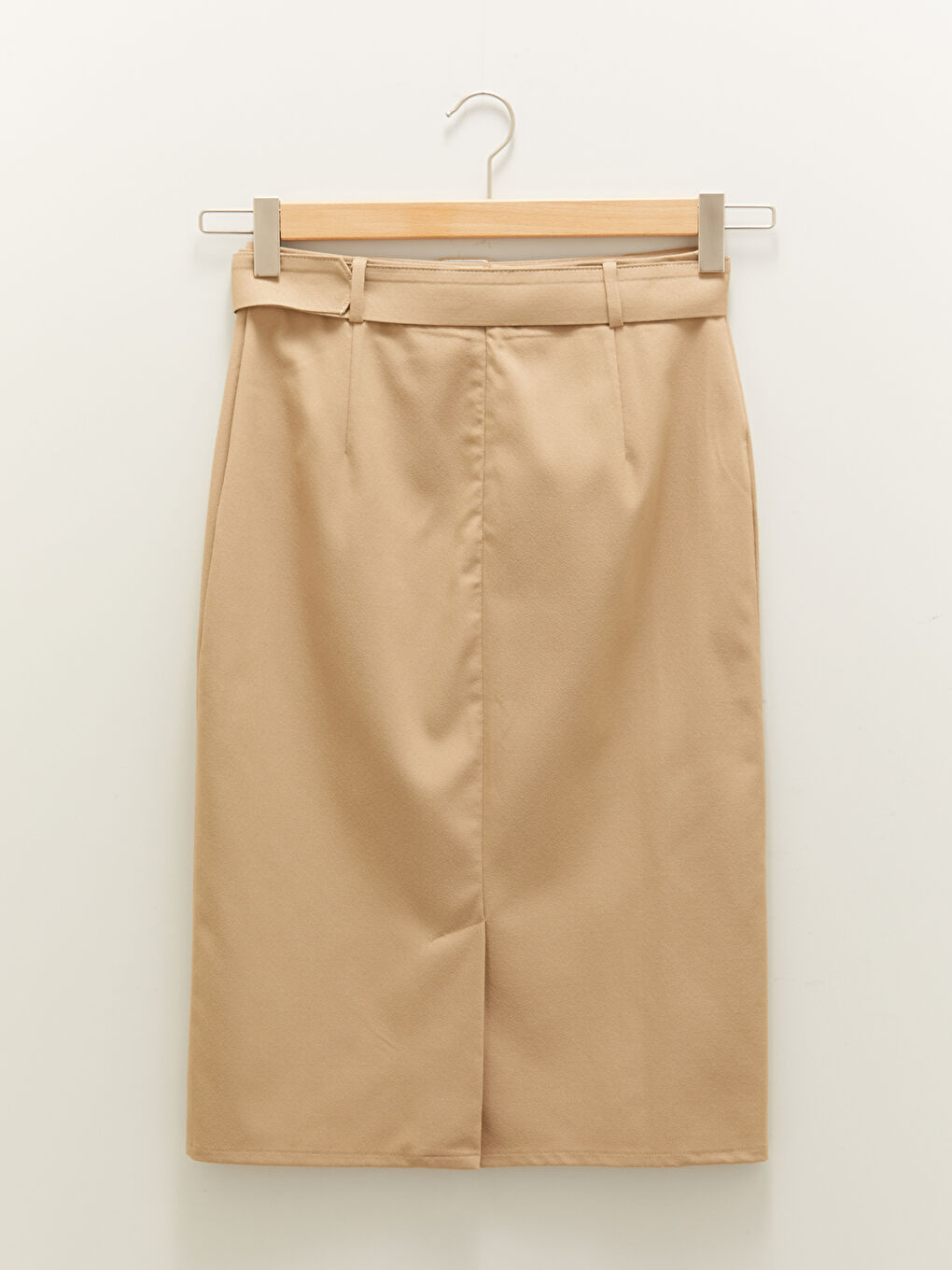 LCWAIKIKI Classic High Waist Belt Detailed Women Pencil Skirt -W1AT25Z8-GL4