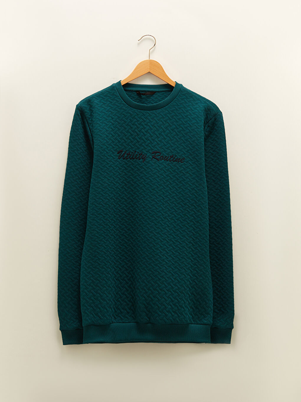 LCW Casual Yeşil Bisiklet Yaka Uzun Kollu Baskılı Erkek Sweatshirt - 5