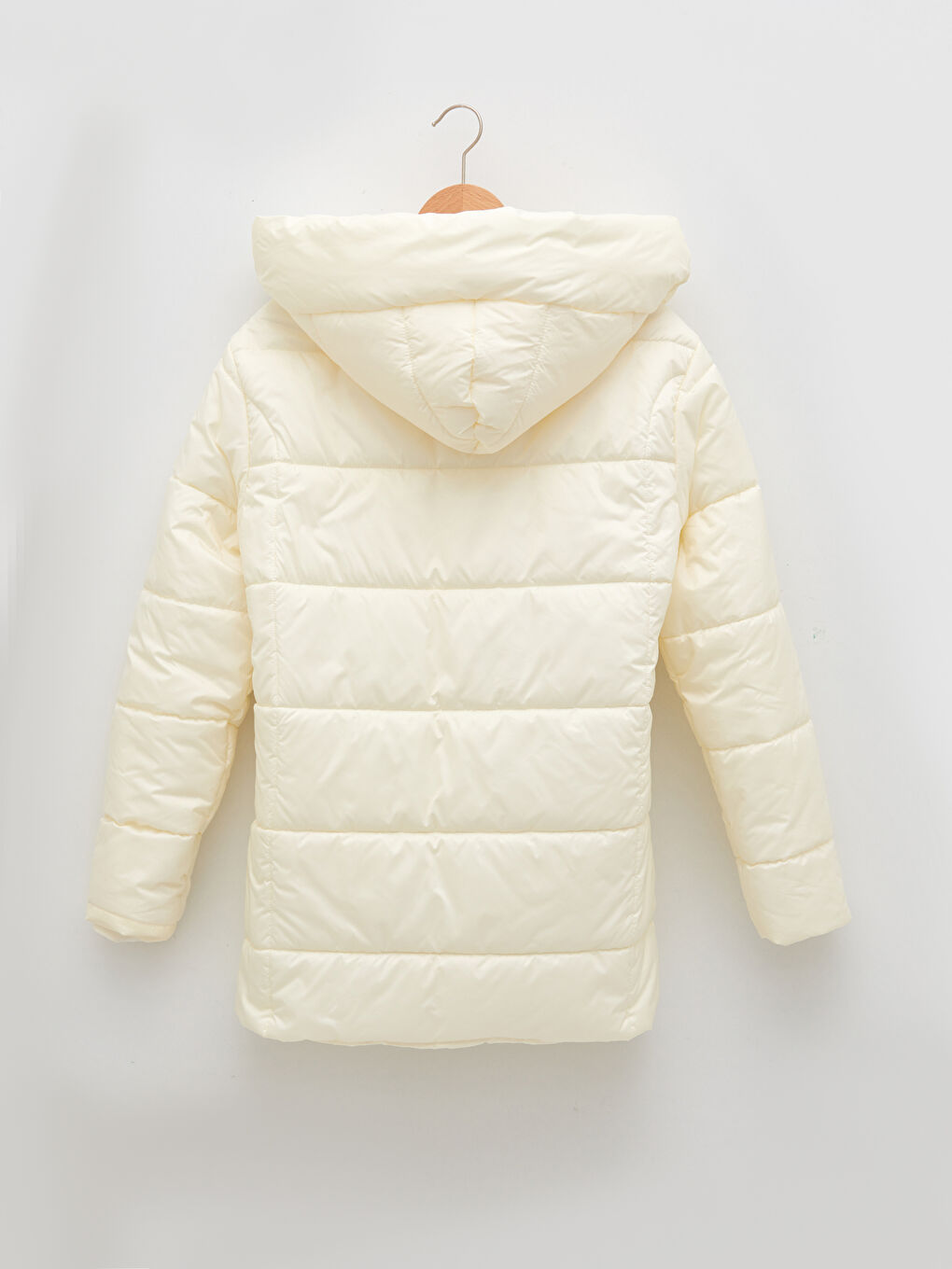 Women's Hooded Plain Puffer Coat-7