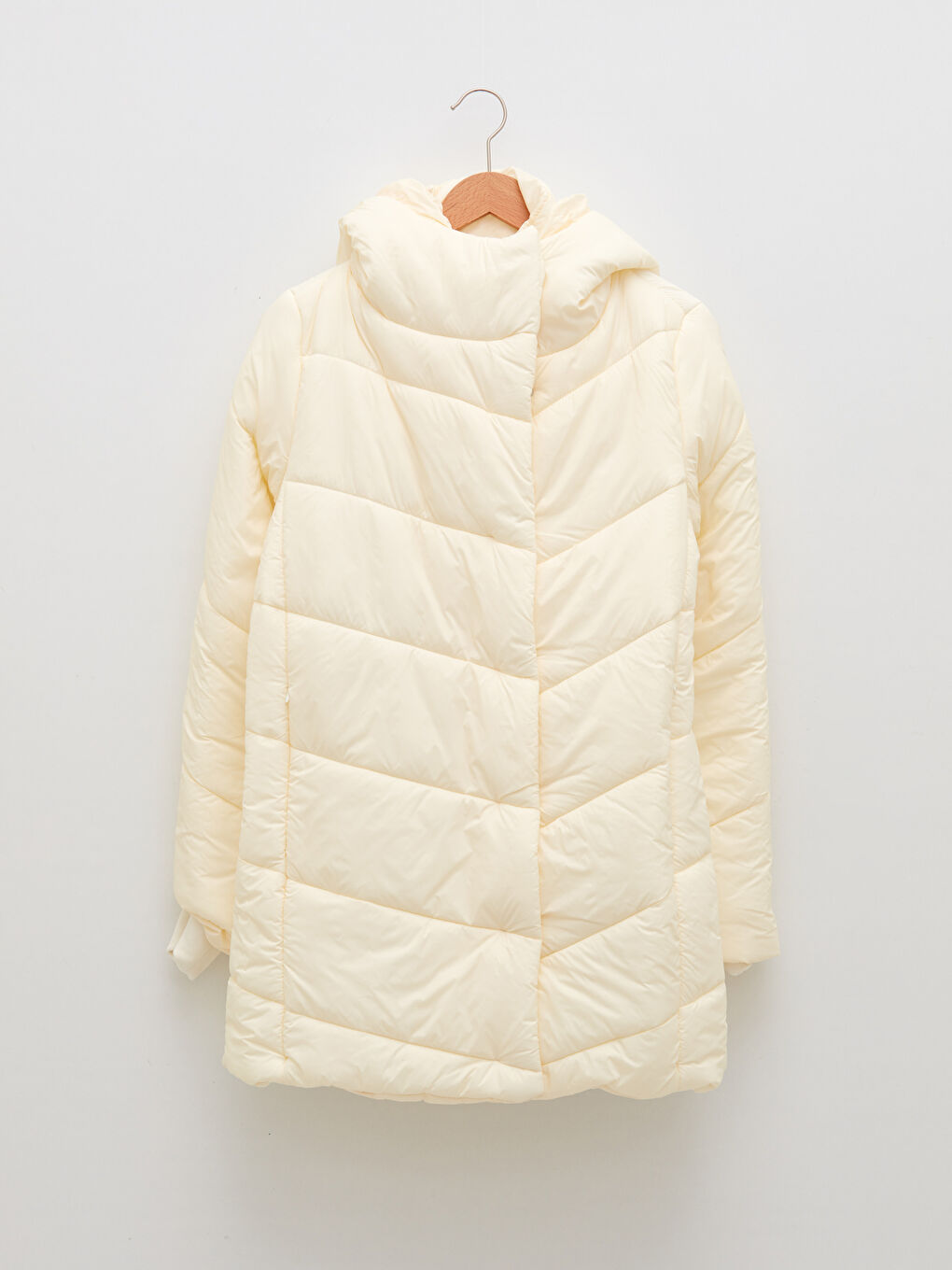 Women's Hooded Plain Coat-5