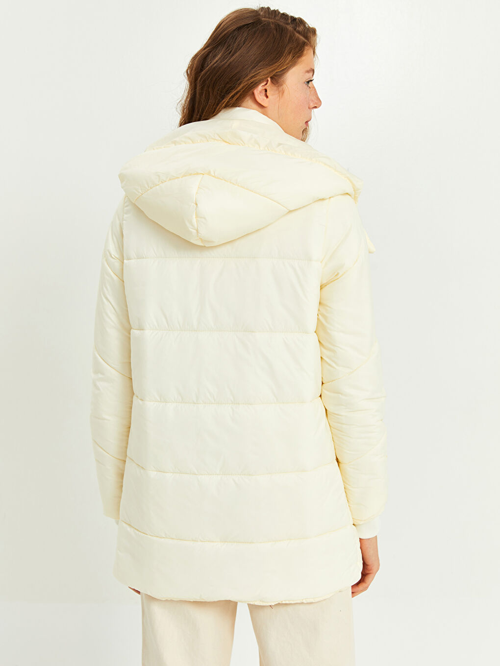 Women's Hooded Plain Coat-4