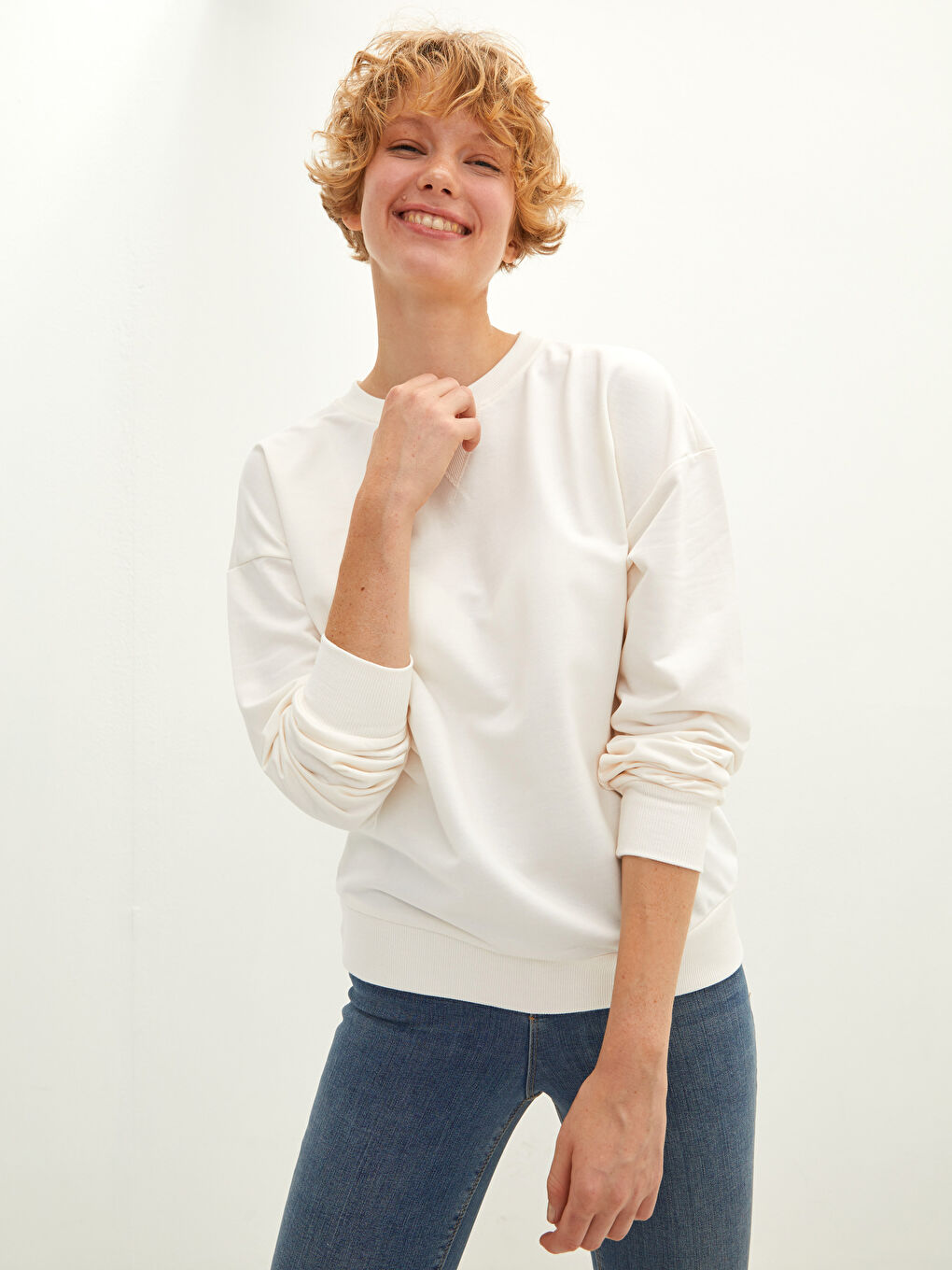 LCW Vision Crew Neck Long Sleeve Women's Sweatshirt -W1AU04Z8-FES