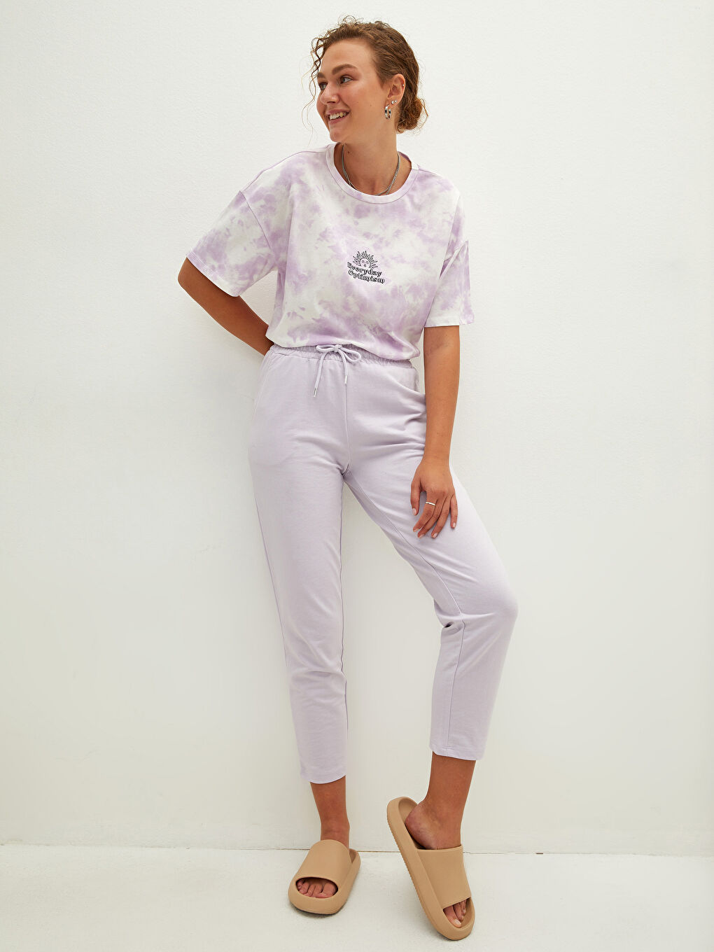 Elastic Waist Regular Pocket Detailed Women's Sweatpants