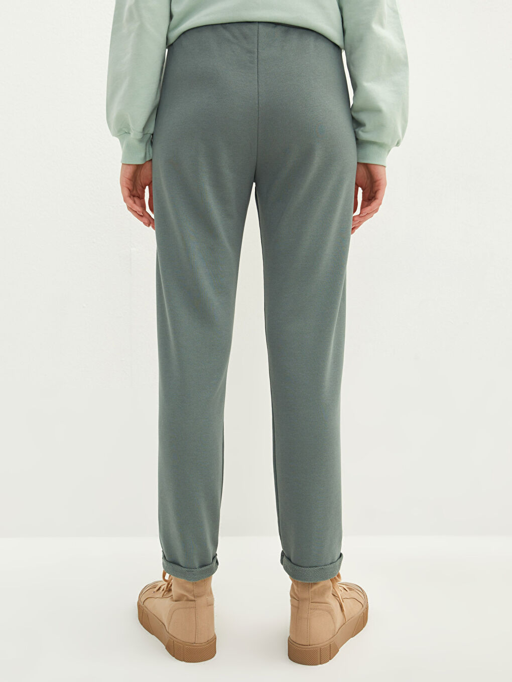 LCW Vision Elastic Waist Printed Pocket Detailed Women's Sweatpants -W1AU47Z8-EY8