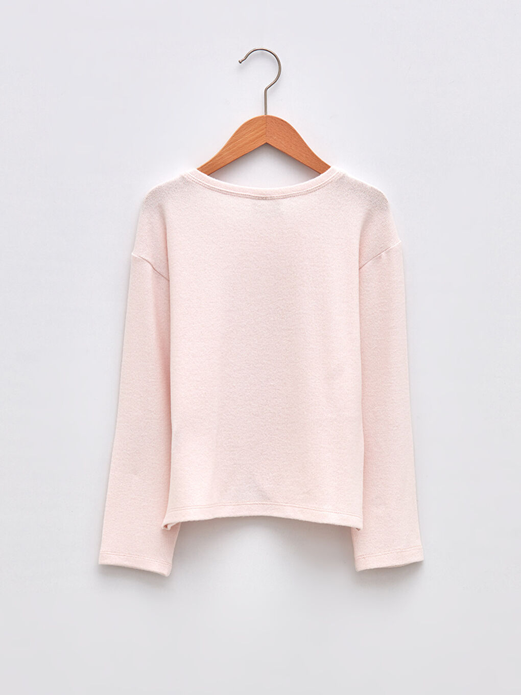 Crew Neck Basic Long Sleeve Girls' T-Shirt-1