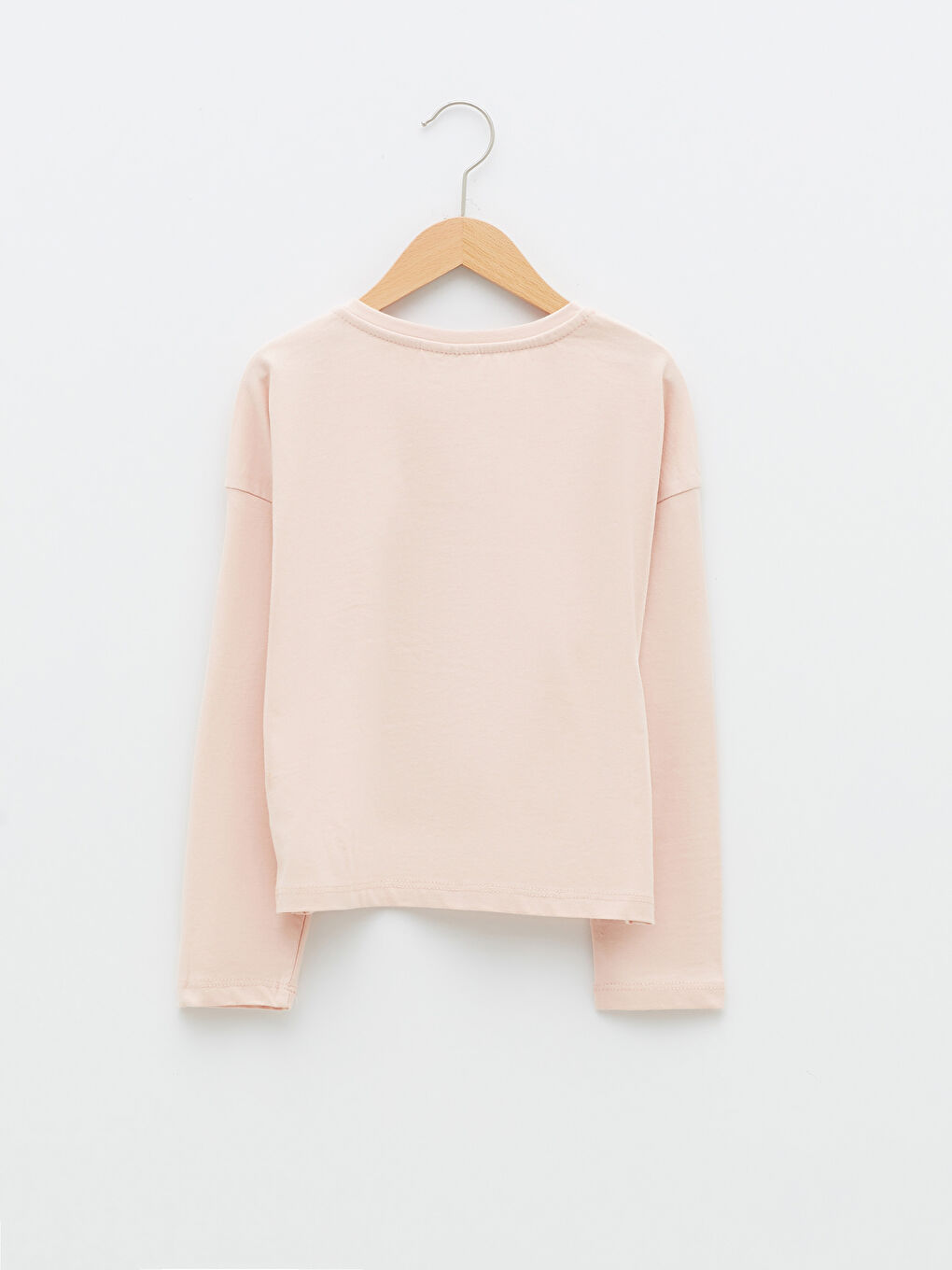 Crew Neck Printed Long Sleeve Girls' T-Shirt-1