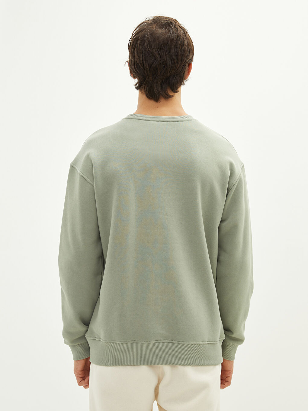 Crew Neck Long Sleeve Basic Thick Men's Thick Sweatshirt-4