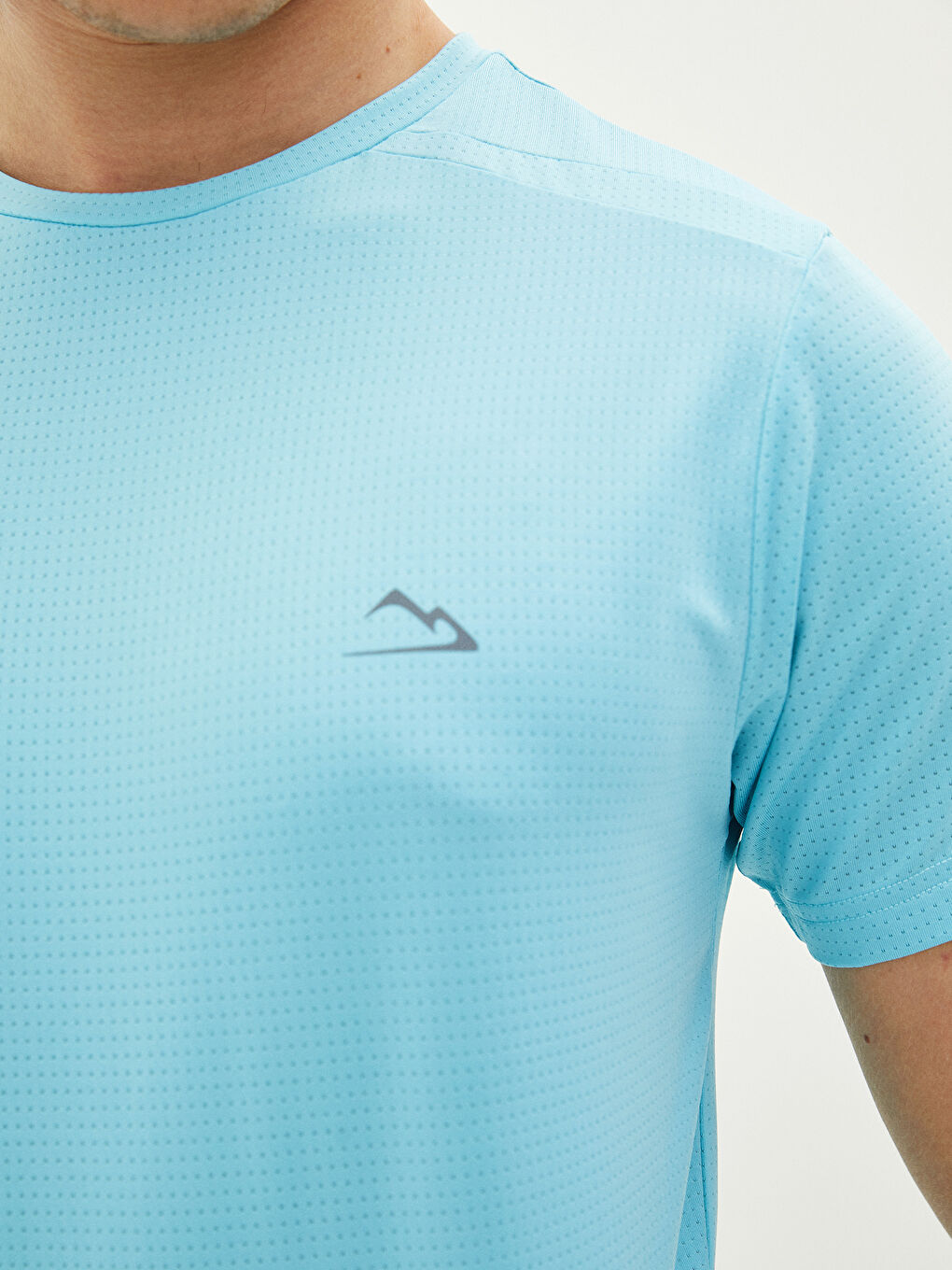 Turkuaz Bisiklet Yaka Kısa Kollu Erkek Tişört-2