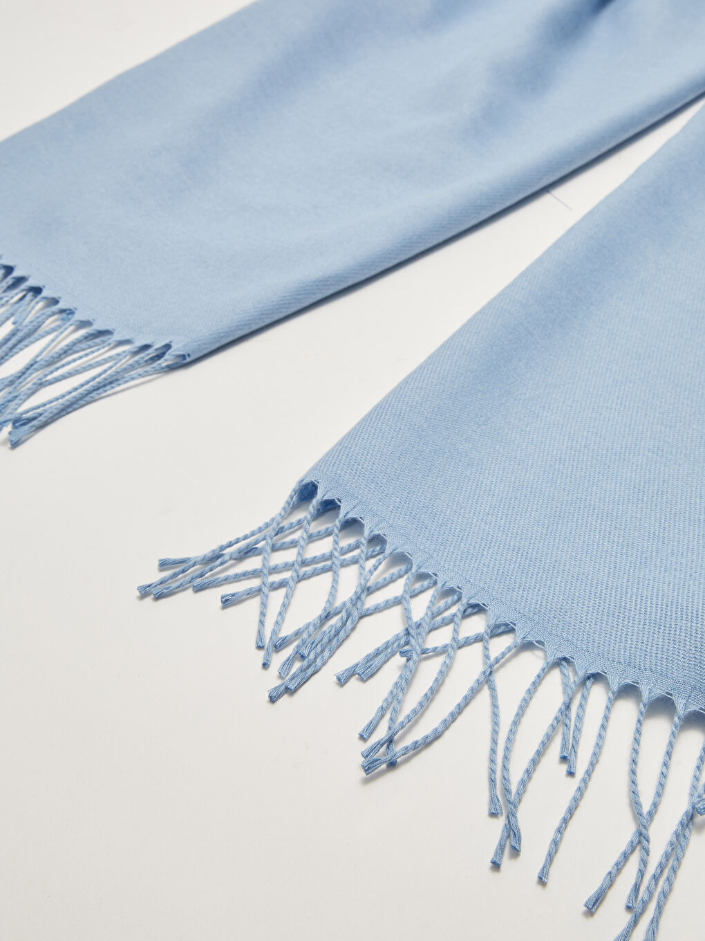 Mavi Düz Çift Taraflı Kadın Atkı-4