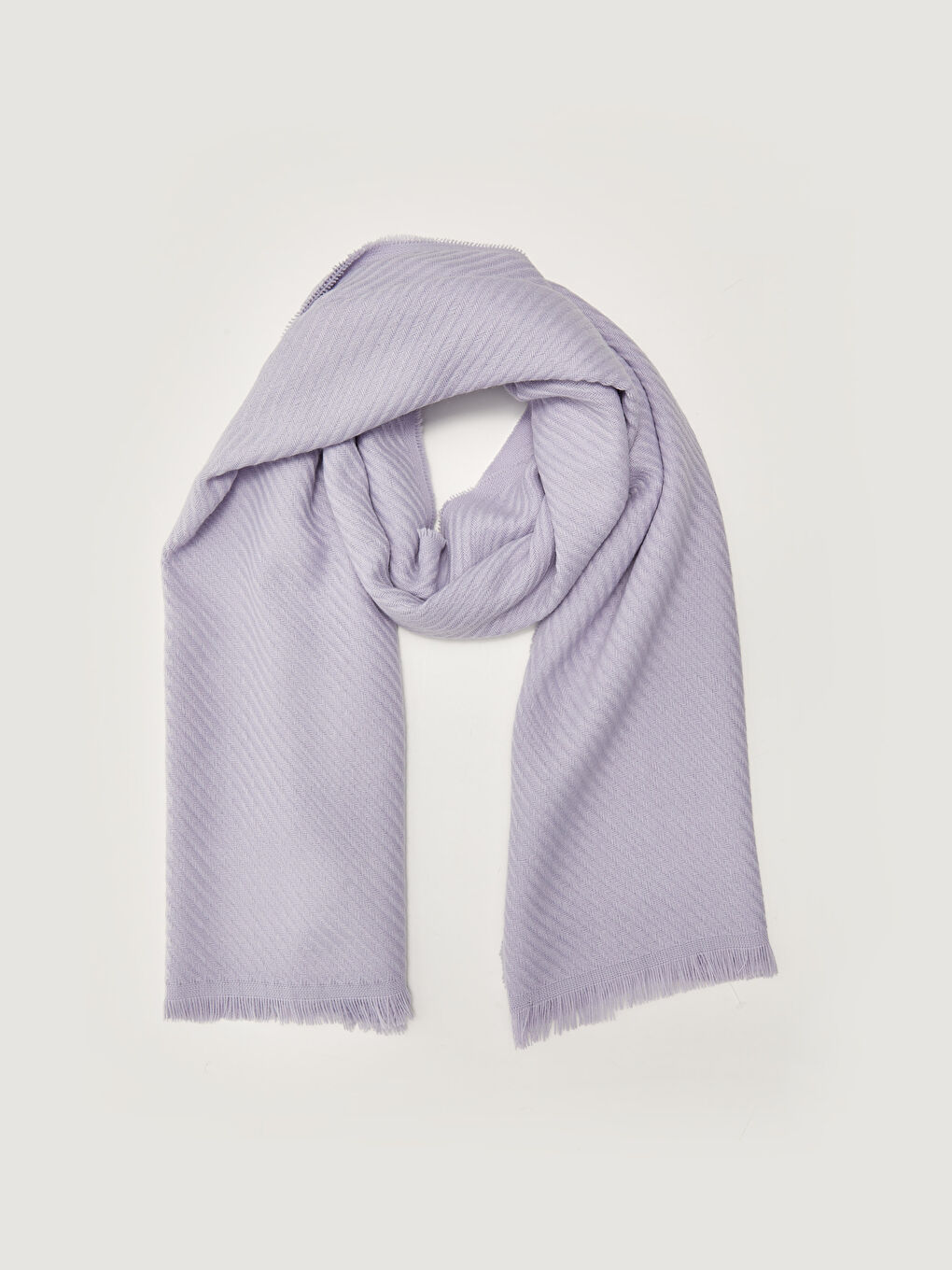 Plain Fringed Women's Scarf-2