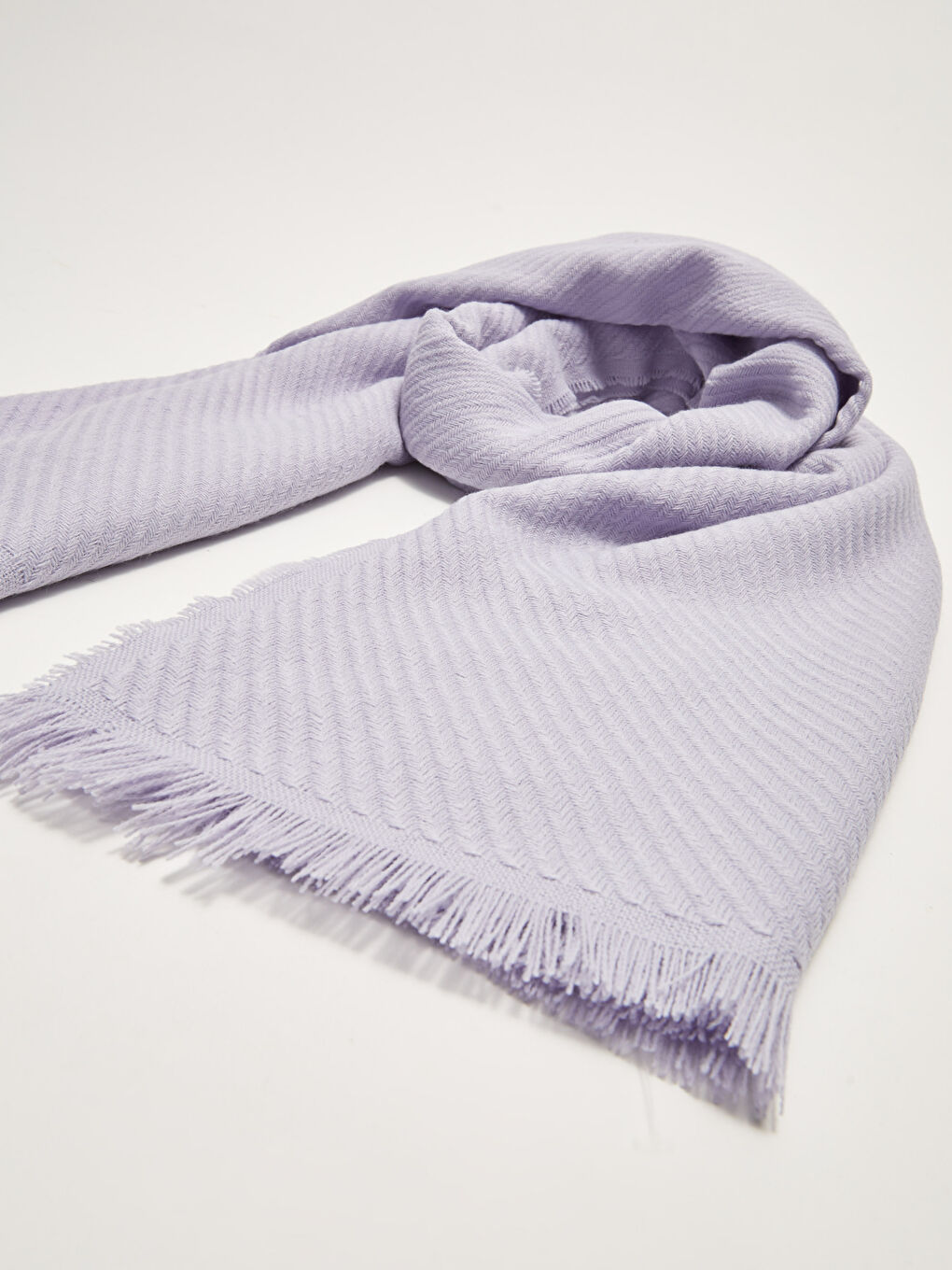 Plain Fringed Women's Scarf-4