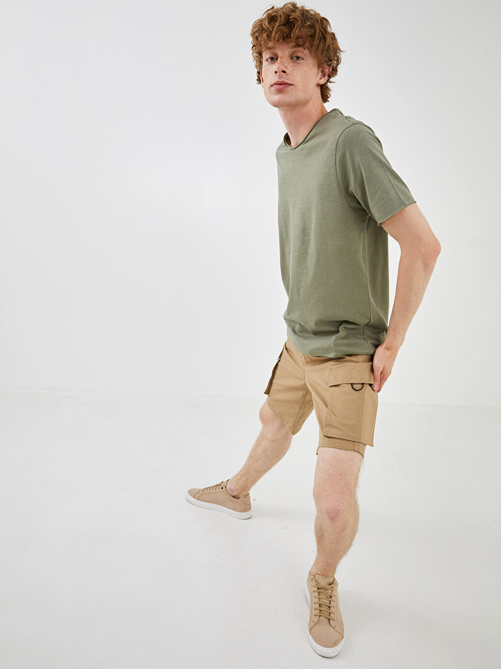 T-shirt Basique en Coton Peigné à Manches Courtes et Col Rond pour Hommes-2