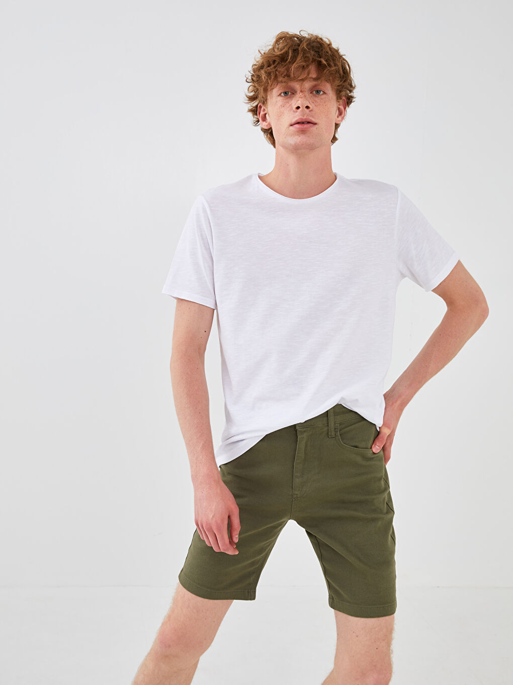 Crew Neck Short Sleeve Basic Combed Cotton Men's T-shirt-4