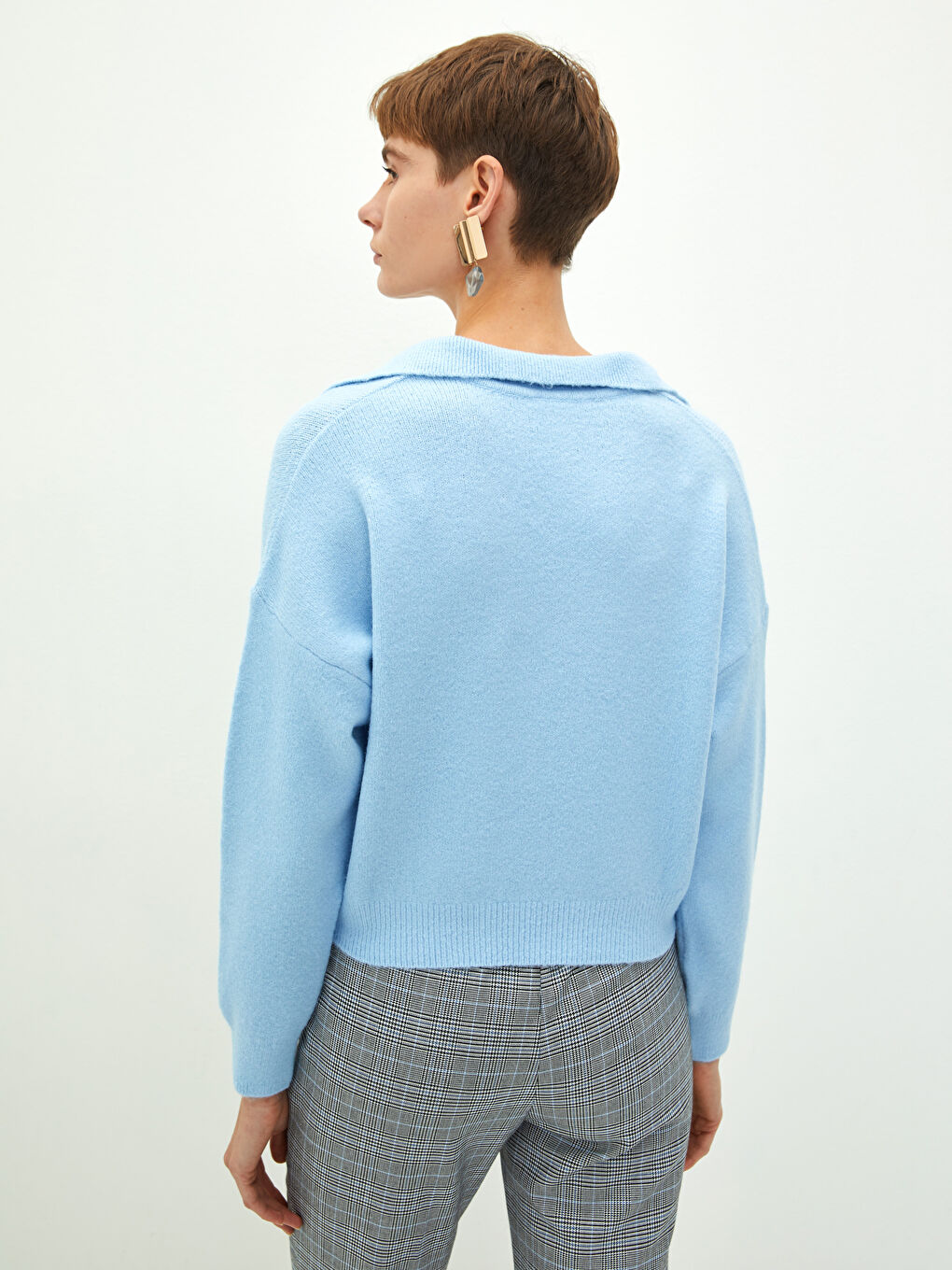 Polo Neck Women's Knitwear Sweater-4