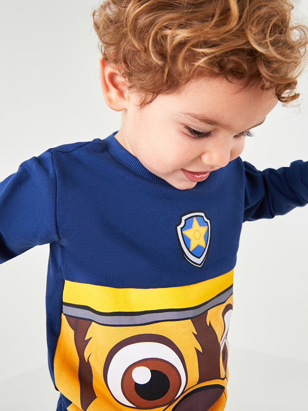 Круглый вырез С длинным рукавом Щенячий патруль С принтом Хлопковый Комплект для малышей мальчиков Свитшот и Штаны Набор из 2 предметов-1