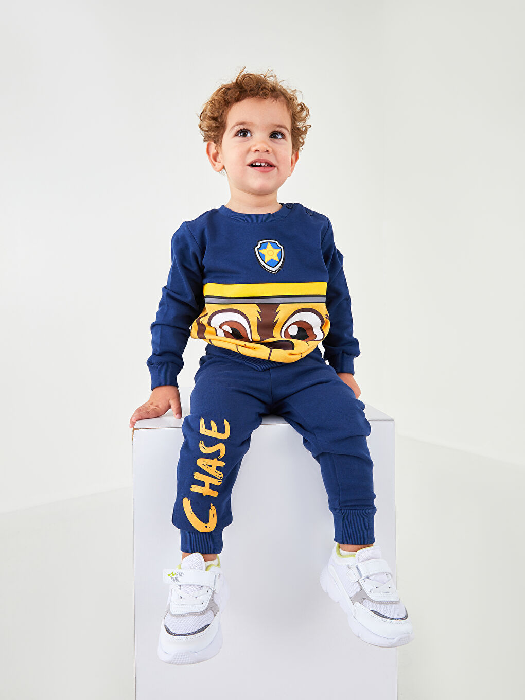Круглый вырез С длинным рукавом Щенячий патруль С принтом Хлопковый Комплект для малышей мальчиков Свитшот и Штаны Набор из 2 предметов