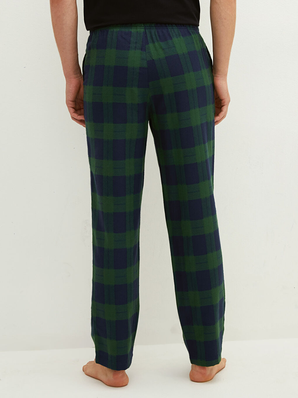 Yeşil Standart Kalıp Ekose Erkek Pijama Alt-3