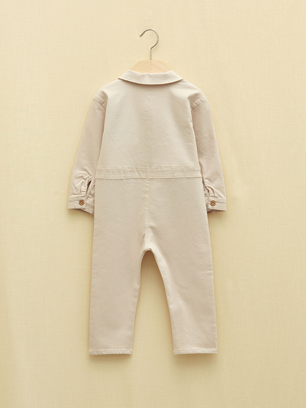 Polo Neck Long Sleeve Embroidery Detailed Baby Girl Salopet-2