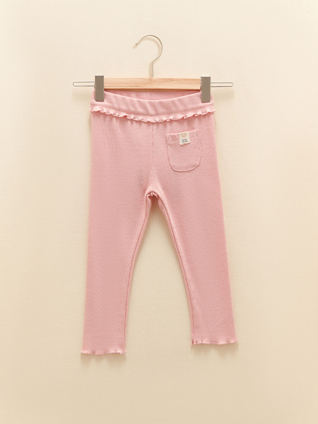 Pembe Beli Lastikli Tayt