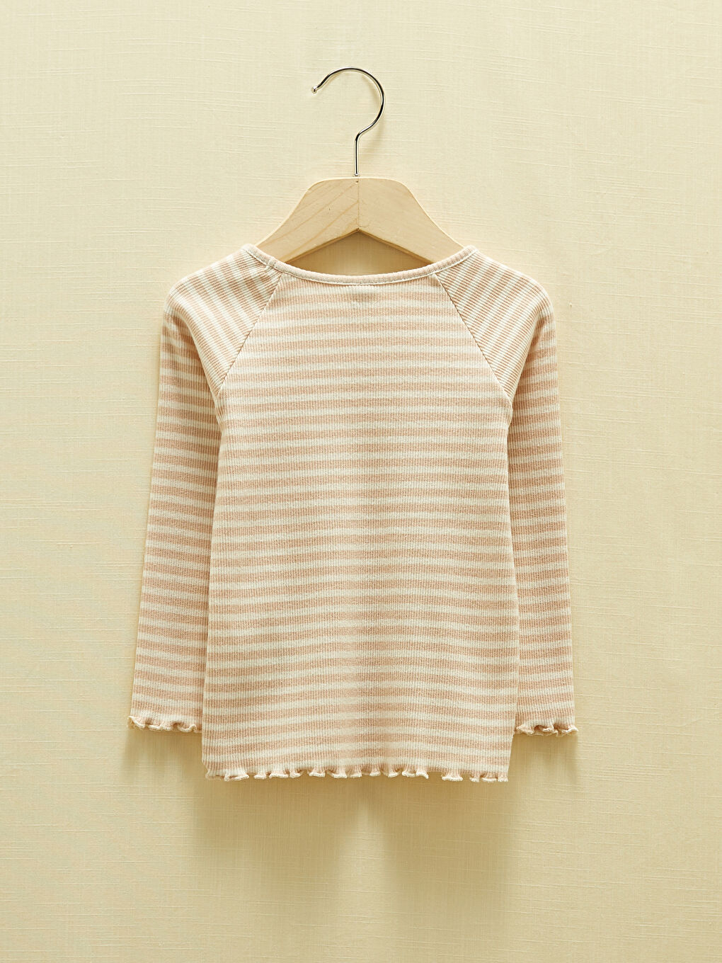 Футболка с круглым вырезом, длинным рукавом, полосатая, для малышек девочек-2