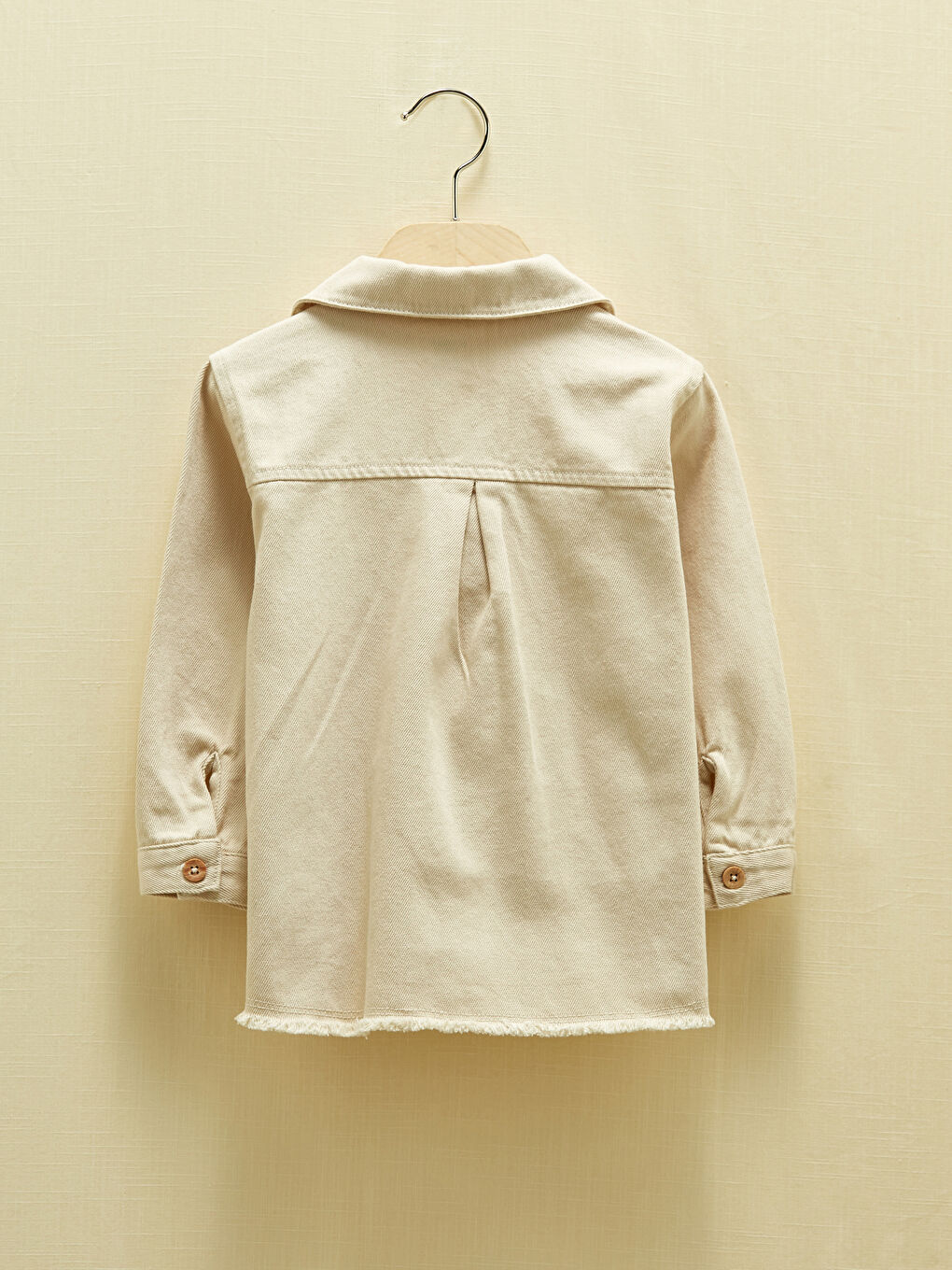 Bej Uzun Kollu Kız Bebek Ceket-2